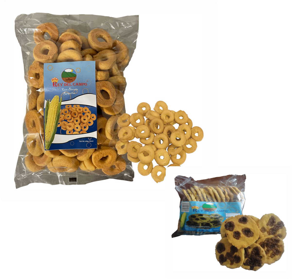 Bag of corn rings and cookies.